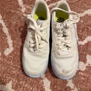 Nike White Knit Low-Top Sneakers